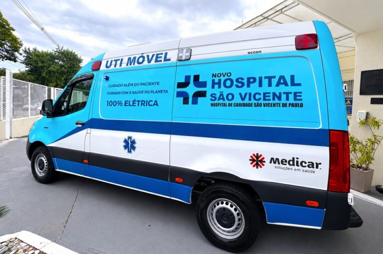Pioneiro no Estado de São Paulo, o HSV é a primeira instituição de saúde filantrópica a incorporar uma ambulância elétrica à sua frota
