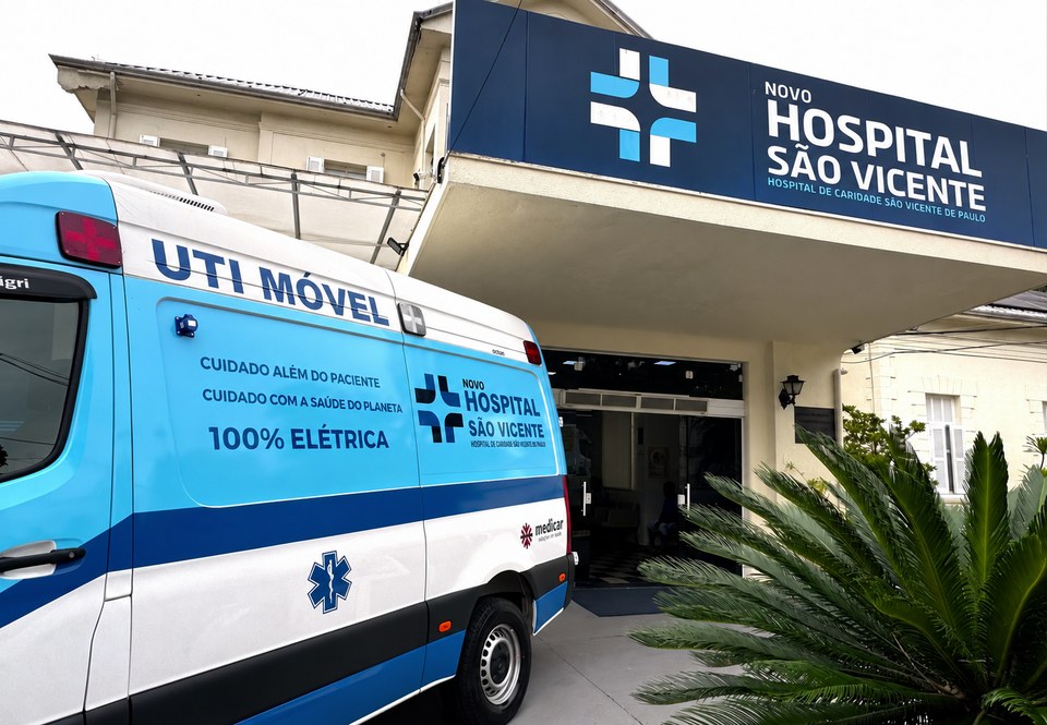 Ambulância elétrica reforça o compromisso do HSV com a sustentabilidade e a redução dos impactos ambientais